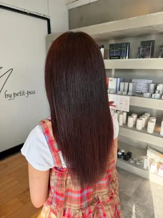 セミロング 🍒暖色カラー🧸 栗俣嵐のヘアスタイル