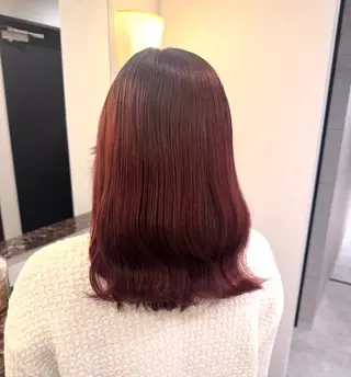 ミディアム カラー Ako  カット・ 縮毛矯正モデル募集のヘアスタイル
