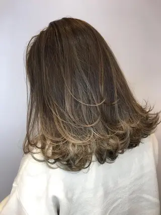 セミロング カラー シールエクステ⭐️ オオミタクヤのヘアスタイル