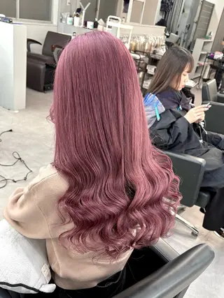 セミロング カラー 大阪ケアブリーチ/ ミルクティーベージュのヘアスタイル