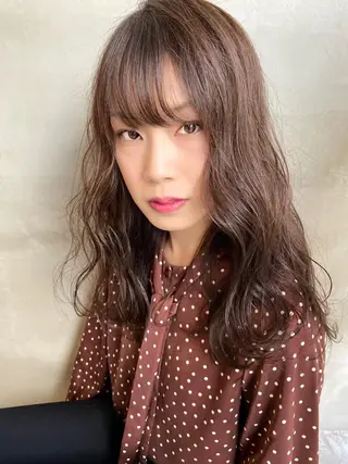 セミロング カラー ヘアアレンジ ネイル マツエク・マツパ 夜23時まで予約🉑 reverieあきらのヘアスタイル