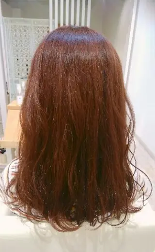 セミロング カラー ヘアアレンジ 酸性ストレート/ブリ ーチなしWカラー河本のヘアスタイル