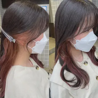 ロング カラー 抜け感レイヤー︴ ニュアンスカラーのヘアスタイル