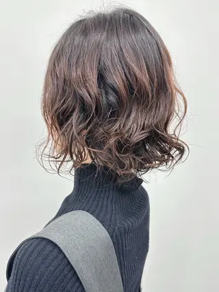 ショート パーマ ボブ/ゆるふわ ボブパーマ/とういのヘアスタイル