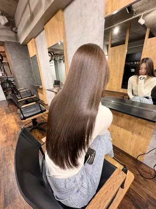 ロング カラー ヘアアレンジ レイヤー/髪質改善/ 小顔/モテ韓国ヘアのヘアスタイル
