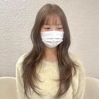 ロング カラー ブリーチなしダブルカ ラー🎀透明感/AOのヘアスタイル