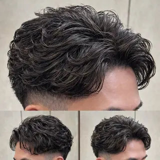 ショート パーマ メンズ トミモト アユムのヘアスタイル