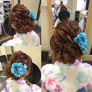 ミディアム カラー パーマ ヘアアレンジ キッズ ネイル マツエク・マツパ brille ~eyelash~のヘアスタイル