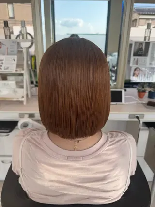 ミディアム 自然な縮毛矯正/ ワタナベアツヤのヘアスタイル