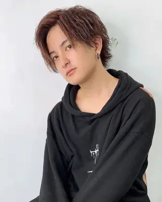 ショート カラー パーマ メンズ メンズ縮毛矯正 細谷碧海のヘアスタイル