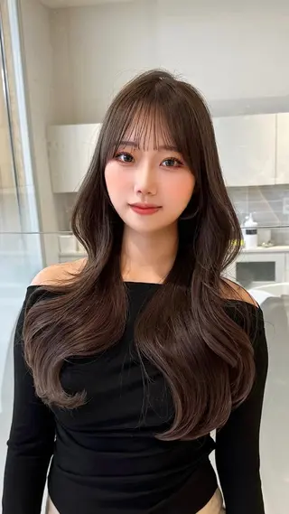 ロング カラー 🇰🇷韓国風くびれ ヘア🇰🇷中村優大のヘアスタイル