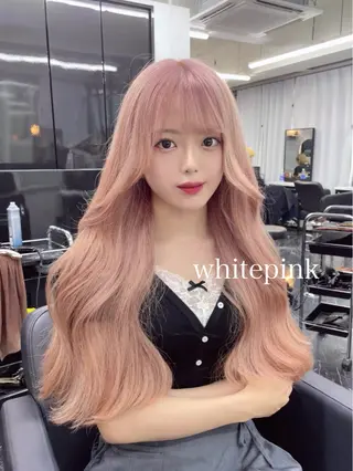 ロング カラー エクステ🩵ブリーチ 韓国ヘア🩵KAEのヘアスタイル