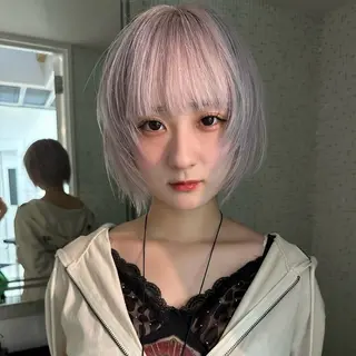 ショート カラー ヘアアレンジ MIYU/ケアブリ ーチカラー／デザインのヘアスタイル