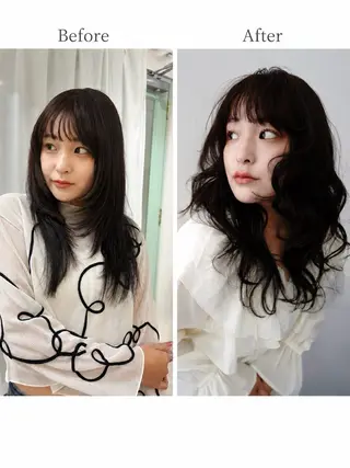 ミディアム 大山 茶子のヘアスタイル