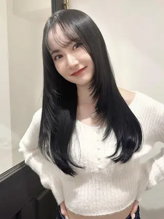 ロング カラー レイヤー／Wカラー ／マッキーのヘアスタイル