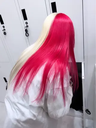 ロング カラー ヘアアレンジ TAKUMAブリーチ /デザインカラーのヘアスタイル