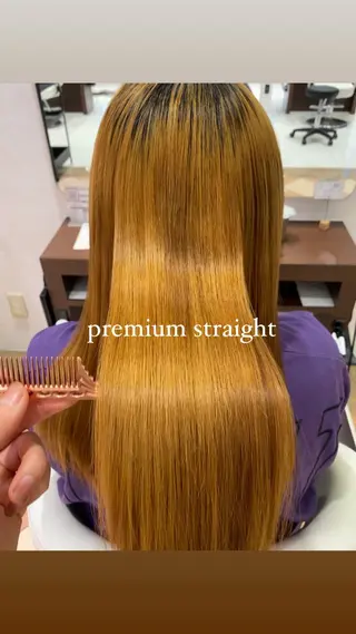 ロング 他店お断り歓迎 ブリーチ縮毛矯正のヘアスタイル