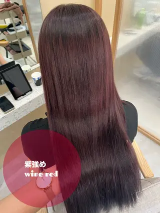 セミロング カラー ヘアアレンジ 🥀暖色韓国ヘア💕 保科侑花のヘアスタイル