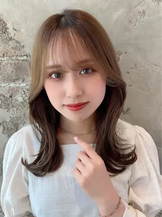 セミロング カラー 🧡くびれヘア/前髪 顔周り🧡久原結衣のヘアスタイル