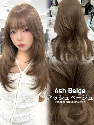 ロング カラー 盛れる顔周り✨韓国 レイヤーkanatoのヘアスタイル