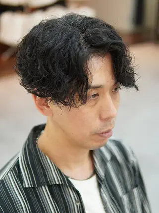 ミディアム パーマ メンズ メンズパーマ特化 カバヤマ　リョウのヘアスタイル