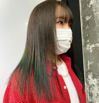 ロング カラー ヘアアレンジ 福岡似合わせレイヤー /ウルフ/ハイトーンのヘアスタイル