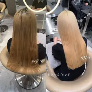 カラー セミロング Lond alxeiaのヘアスタイル