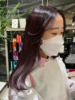 ミディアム カラー 海外girl🤎 透明感ベージュmaoのヘアスタイル