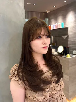 セミロング カラー 透明感カラー🪞 Yu🫧銀座🩶のヘアスタイル