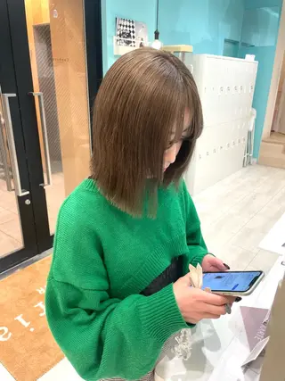 ミディアム カラー 韓国ハイレイヤー ハッシュカット特化のヘアスタイル
