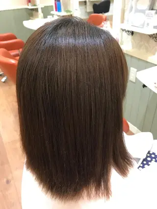 ミディアム 夜の縮毛矯正 服部 日出登のヘアスタイル