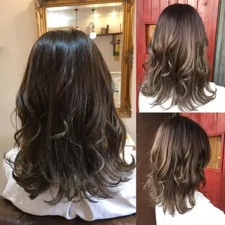セミロング カラー plaatje 義見のヘアスタイル