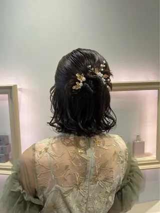 ショート ヘアアレンジ 🍪ヨシイハルネ🍪 ラベンダーカラーのヘアスタイル