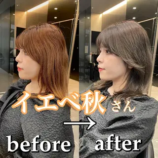 ミディアム 似合わせカット 迫留由弥のヘアスタイル