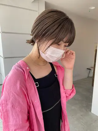 ミディアム カラー 緒方リエ 時短ショート・ボブのヘアスタイル