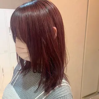 ミディアム カラー 顔まわり🥨レイヤー /透明感/水口舞奈のヘアスタイル