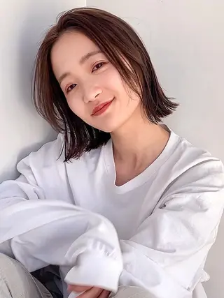 ミディアム カラー 🌱小顔ヘア/ボブ ミディアム/双葉🌱のヘアスタイル