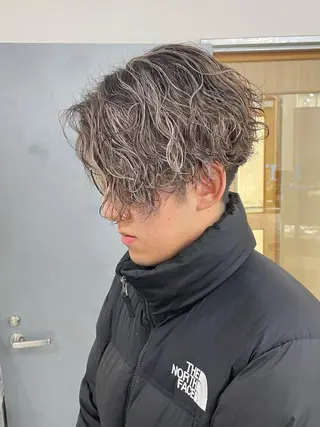 ミディアム カラー パーマ ヘアアレンジ メンズ キッズ ネイル マツエク・マツパ アイブロウ エビスザキレン/メン ズ/心斎橋🌳のヘアスタイル