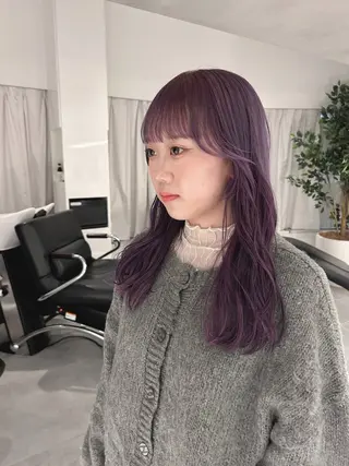 セミロング カラー 🪞透け感&韓国ヘア 🪞honokaのヘアスタイル