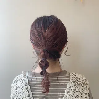 セミロング カラー ヘアアレンジ 本間 結衣のヘアスタイル
