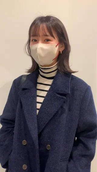 ミディアム カラー メンズ 落合希 Olivebeigeのヘアスタイル
