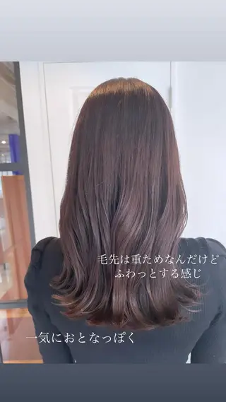 セミロング カラー ヘアアレンジ REONA🪽✨薬院 レイヤーカット🫧のヘアスタイル