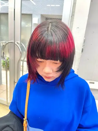 ミディアム カラー ハッシュカット/ハイ トーン/HIROKIのヘアスタイル