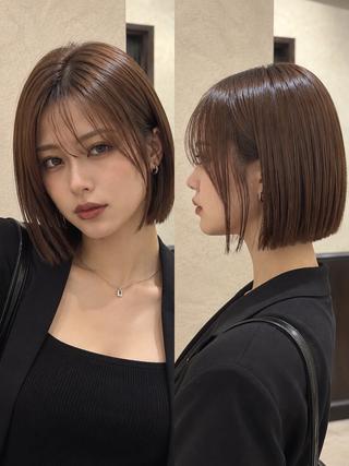ミディアム 💖ボブ/縮毛矯正/ 艶髪/みそら💖のヘアスタイル