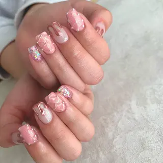 ミディアム gypsophila 野村のネイルデザイン