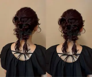 ミディアム ヘアアレンジ 土山 咲々乃のヘアスタイル