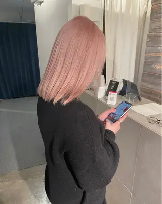 ミディアム カラー ✨艶ブリーチカラー ✨四ノ宮裕己のヘアスタイル