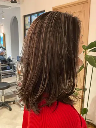 ミディアム カラー 沖縄東京2拠点美容師 mamicoのヘアスタイル