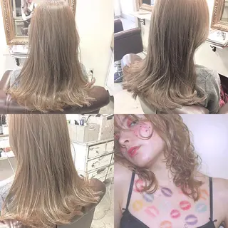 セミロング カラー ハイトーンカラー♡ yuのヘアスタイル