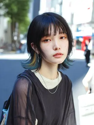 ショート カラー スダユーヤ 💫推しカラーウルフのヘアスタイル